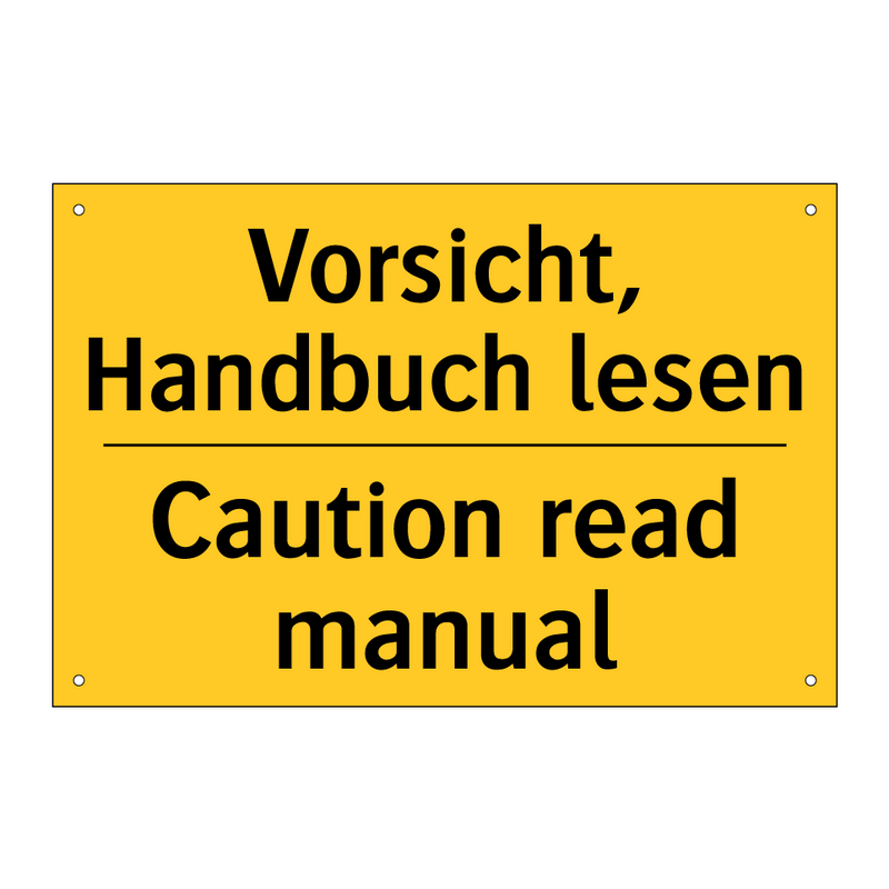 Vorsicht, Handbuch lesen - Caution read manual