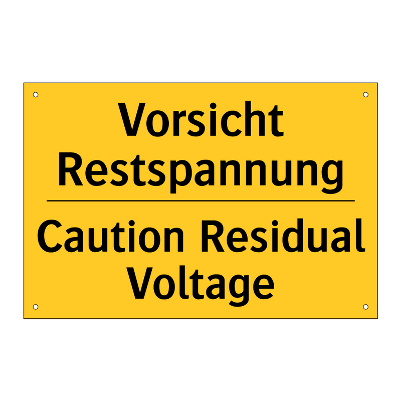 Vorsicht Restspannung - Caution Residual Voltage
