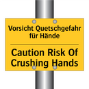 Vorsicht Quetschgefahr für Hände/.../ - Caution Risk Of Crushing Hands