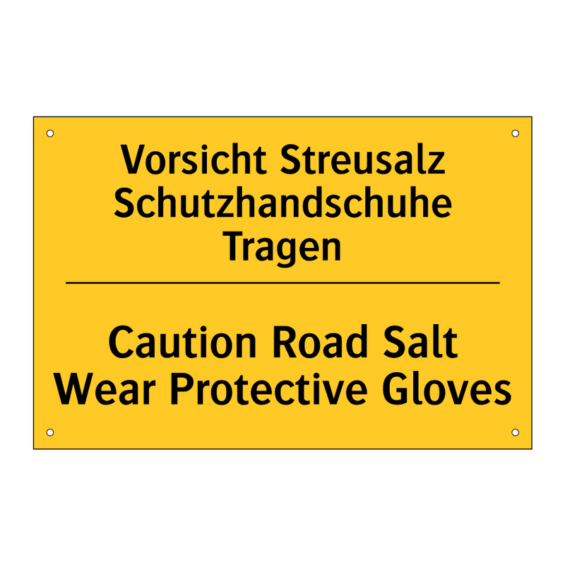 Vorsicht Streusalz Schutzhandschuhe /.../ - Caution Road Salt Wear Protective /.../