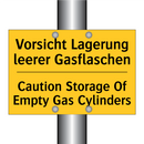 Vorsicht Lagerung leerer Gasflaschen/.../ - Caution Storage Of Empty Gas Cylinders/.../