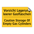 Vorsicht Lagerung leerer Gasflaschen/.../ - Caution Storage Of Empty Gas Cylinders/.../