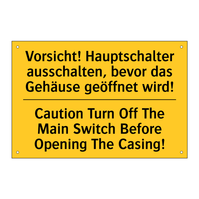 Vorsicht! Hauptschalter ausschalten, /.../ - Caution Turn Off The Main Switch /.../