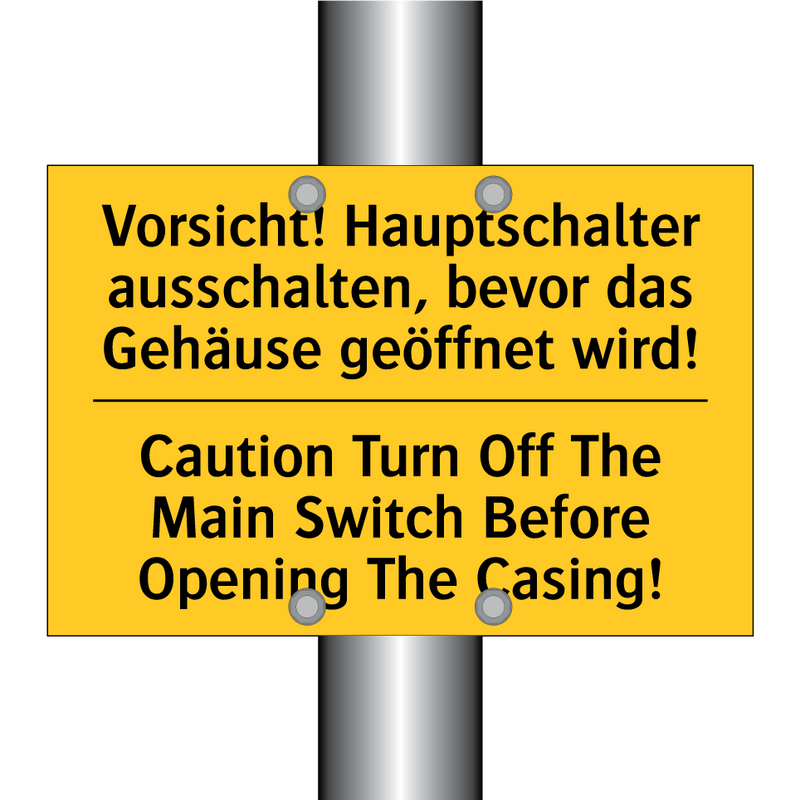 Vorsicht! Hauptschalter ausschalten, /.../ - Caution Turn Off The Main Switch /.../