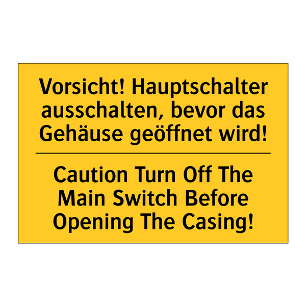Vorsicht! Hauptschalter ausschalten, /.../ - Caution Turn Off The Main Switch /.../