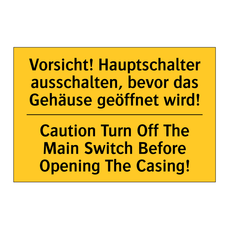 Vorsicht! Hauptschalter ausschalten, /.../ - Caution Turn Off The Main Switch /.../