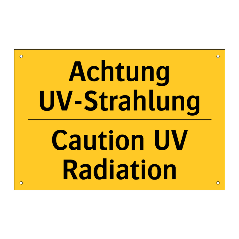 Achtung UV-Strahlung - Caution UV Radiation