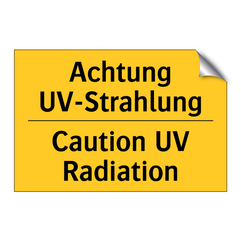Achtung UV-Strahlung - Caution UV Radiation