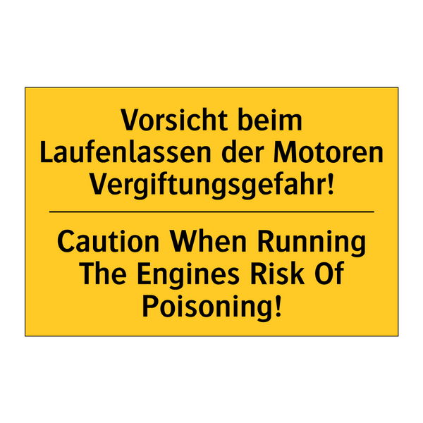 Vorsicht beim Laufenlassen der /.../ - Caution When Running The Engines /.../