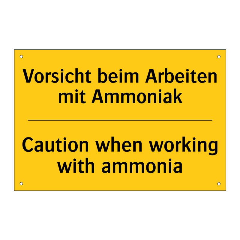 Vorsicht beim Arbeiten mit Ammoniak/.../ - Caution when working with ammonia/.../