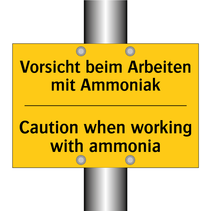 Vorsicht beim Arbeiten mit Ammoniak/.../ - Caution when working with ammonia/.../
