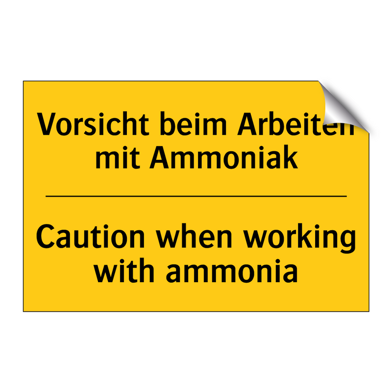 Vorsicht beim Arbeiten mit Ammoniak/.../ - Caution when working with ammonia/.../