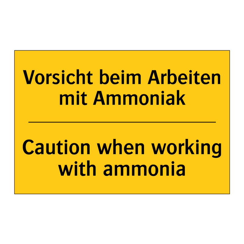 Vorsicht beim Arbeiten mit Ammoniak/.../ - Caution when working with ammonia/.../