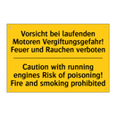 Vorsicht bei laufenden Motoren /.../ - Caution with running engines Risk /.../