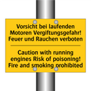 Vorsicht bei laufenden Motoren /.../ - Caution with running engines Risk /.../