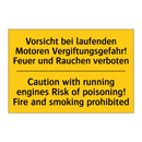 Vorsicht bei laufenden Motoren /.../ - Caution with running engines Risk /.../