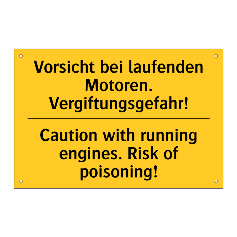 Vorsicht bei laufenden Motoren. /.../ - Caution with running engines. /.../