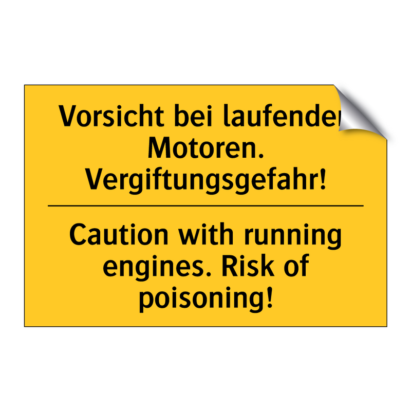 Vorsicht bei laufenden Motoren. /.../ - Caution with running engines. /.../