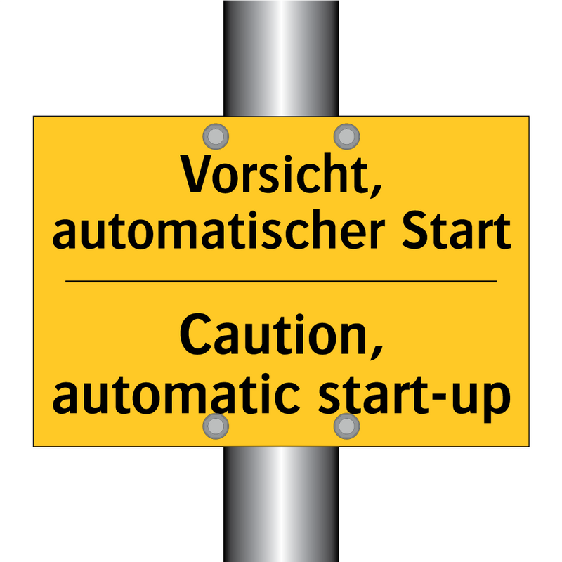 Vorsicht, automatischer Start - Caution, automatic start-up