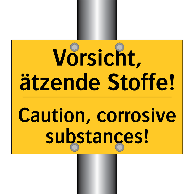 Vorsicht, ätzende Stoffe! - Caution, corrosive substances!