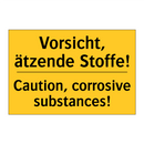 Vorsicht, ätzende Stoffe! - Caution, corrosive substances!