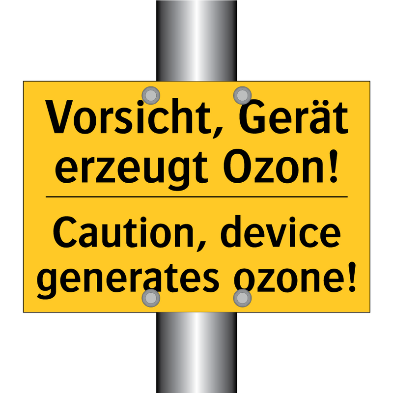 Vorsicht, Gerät erzeugt Ozon! - Caution, device generates ozone!/.../