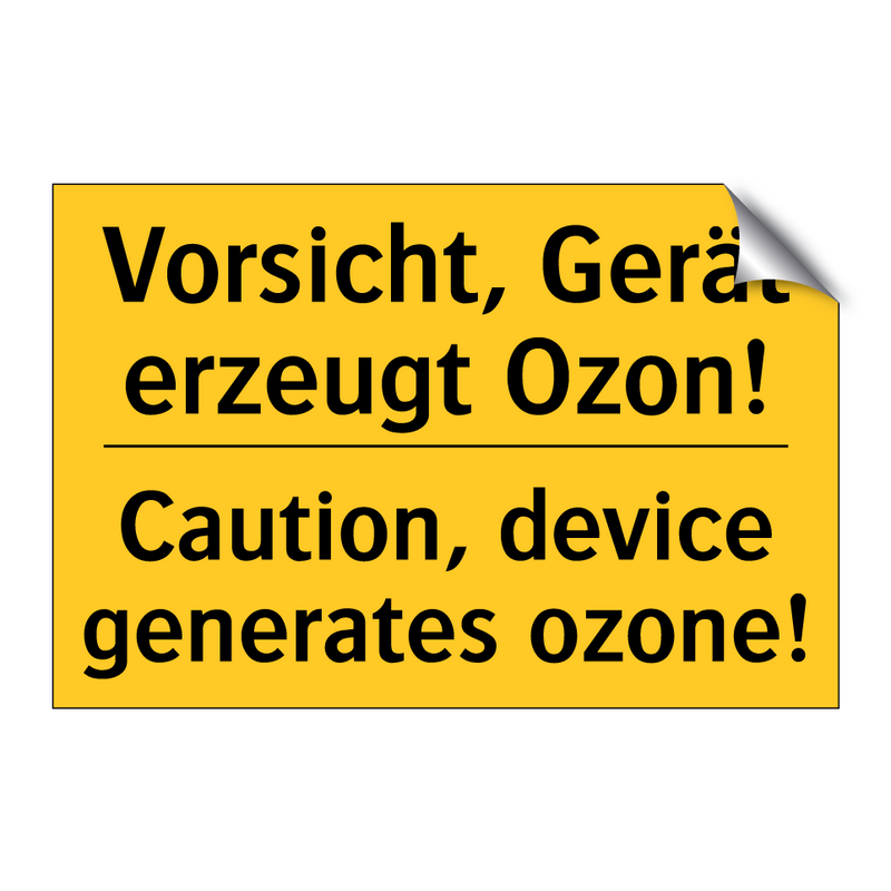 Vorsicht, Gerät erzeugt Ozon! - Caution, device generates ozone!/.../