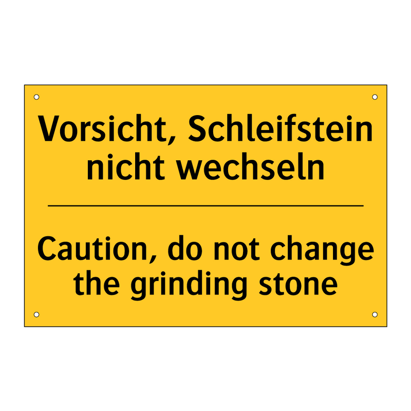 Vorsicht, Schleifstein nicht wechseln/.../ - Caution, do not change the grinding /.../