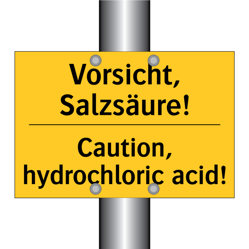 Vorsicht, Salzsäure! - Caution, hydrochloric acid!