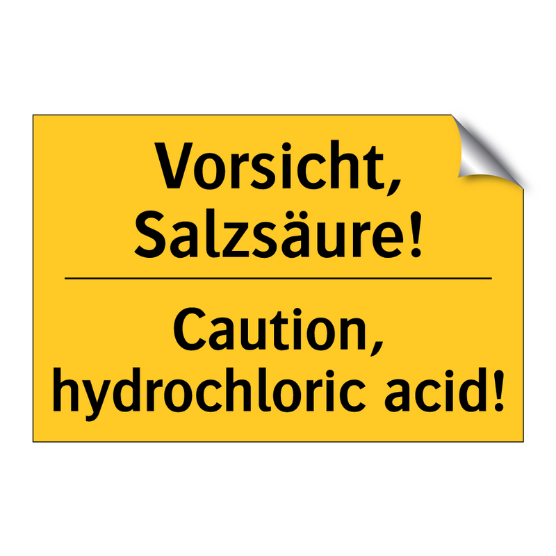 Vorsicht, Salzsäure! - Caution, hydrochloric acid!
