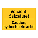 Vorsicht, Salzsäure! - Caution, hydrochloric acid!