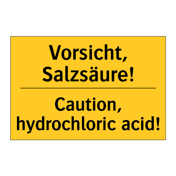 Vorsicht, Salzsäure! - Caution, hydrochloric acid!