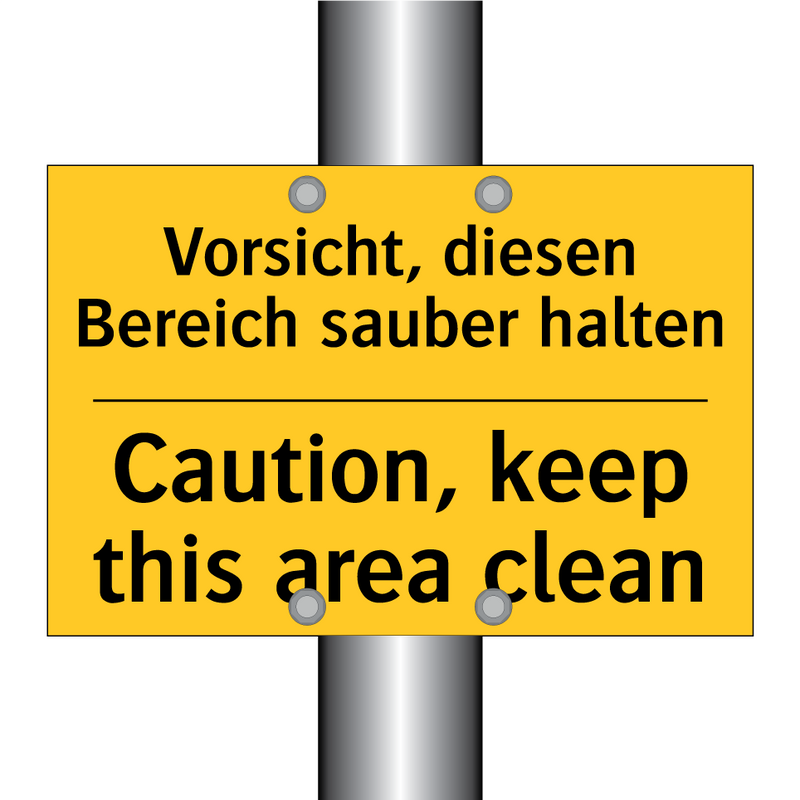 Vorsicht, diesen Bereich sauber /.../ - Caution, keep this area clean