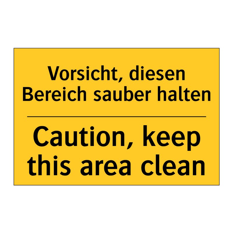 Vorsicht, diesen Bereich sauber /.../ - Caution, keep this area clean