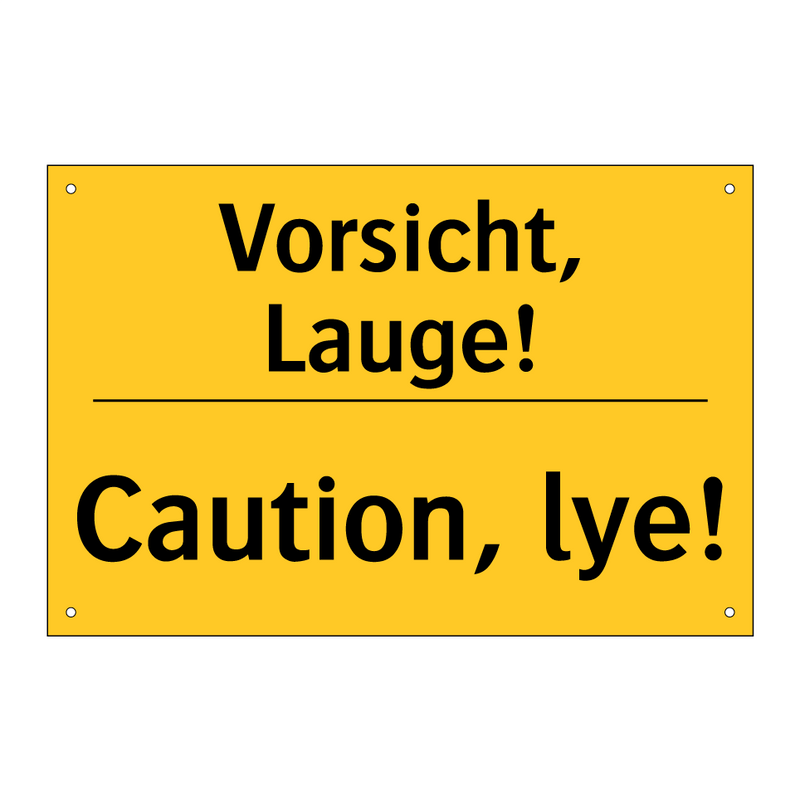 Vorsicht, Lauge! - Caution, lye!