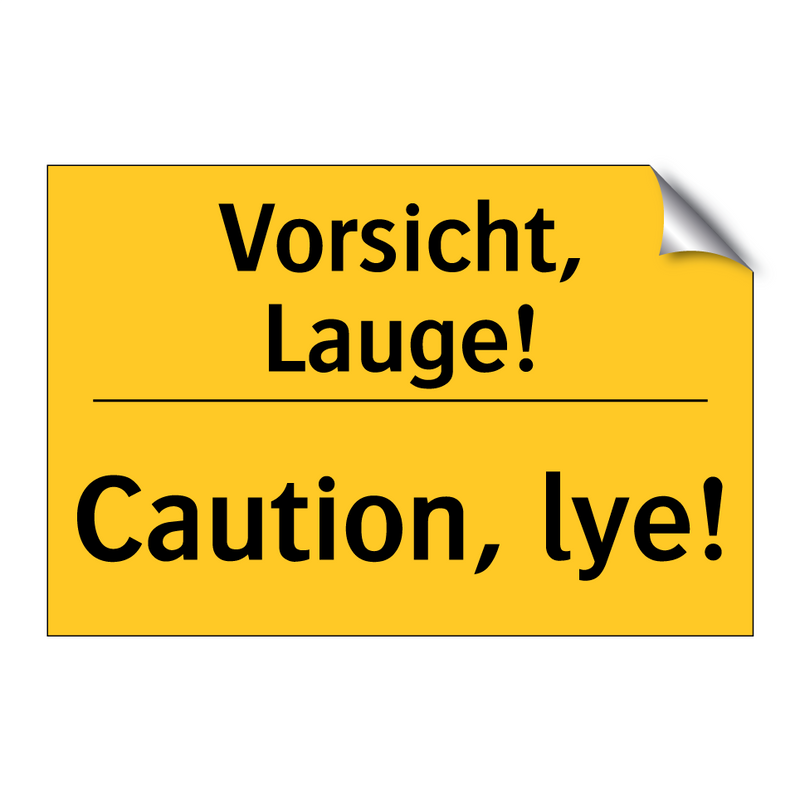 Vorsicht, Lauge! - Caution, lye!
