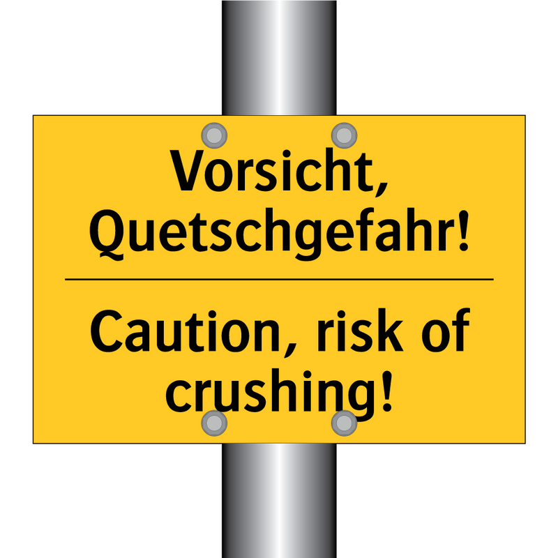 Vorsicht, Quetschgefahr! - Caution, risk of crushing!