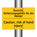 Vorsicht, Verletzungsgefahr für /.../ - Caution, risk of hand injury!