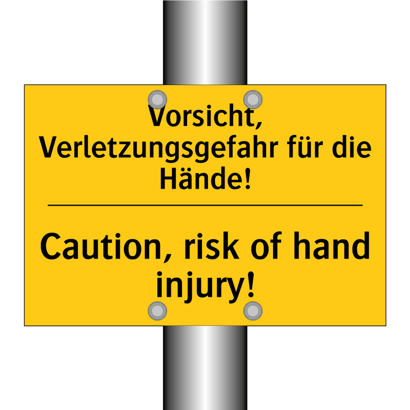 Vorsicht, Verletzungsgefahr für /.../ - Caution, risk of hand injury!