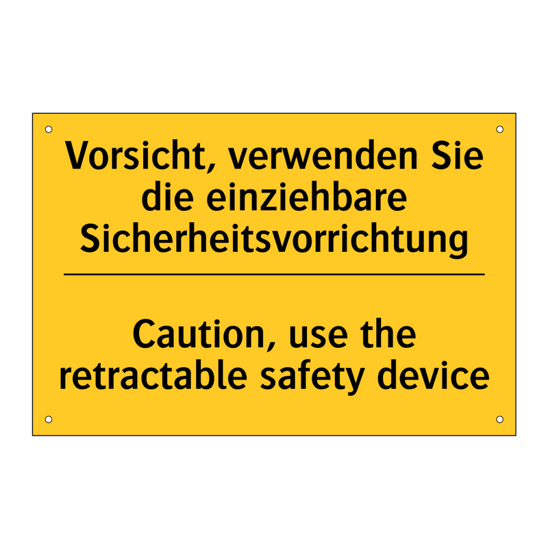 Vorsicht, verwenden Sie die einziehbare /.../ - Caution, use the retractable safety /.../