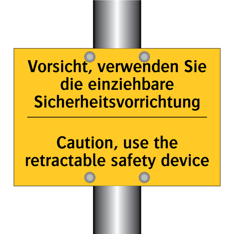 Vorsicht, verwenden Sie die einziehbare /.../ - Caution, use the retractable safety /.../