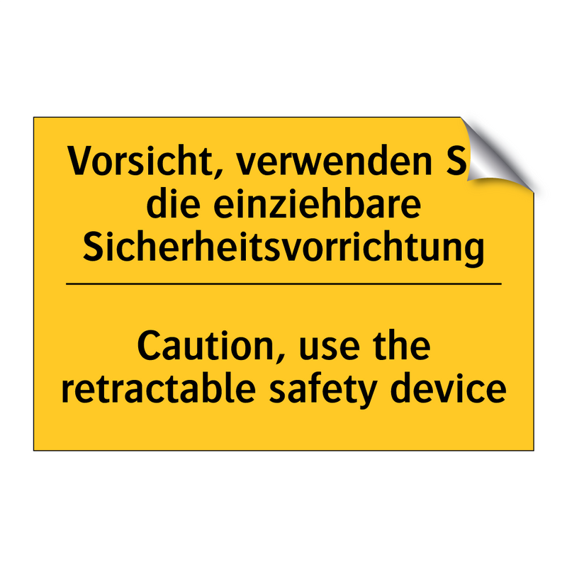 Vorsicht, verwenden Sie die einziehbare /.../ - Caution, use the retractable safety /.../