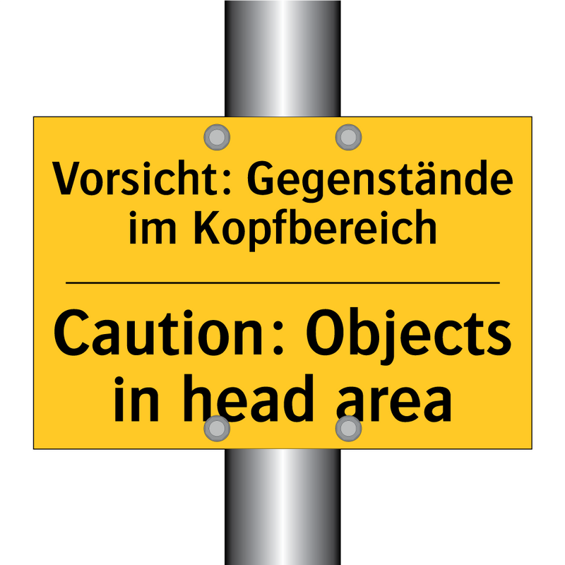 Vorsicht: Gegenstände im Kopfbereich/.../ - Caution: Objects in head area