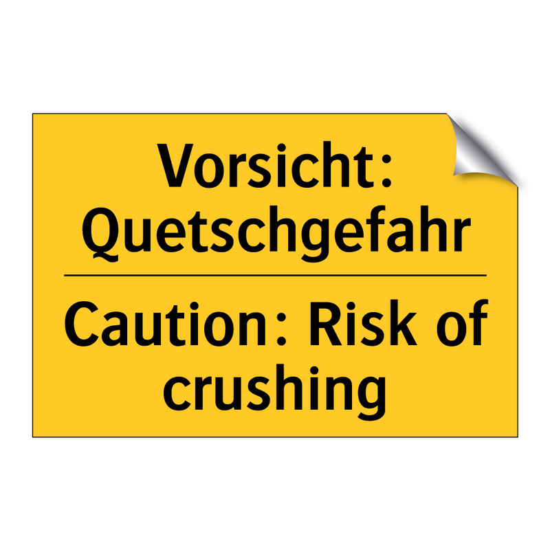 Vorsicht: Quetschgefahr - Caution: Risk of crushing