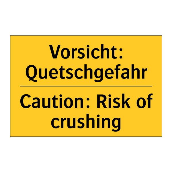 Vorsicht: Quetschgefahr - Caution: Risk of crushing