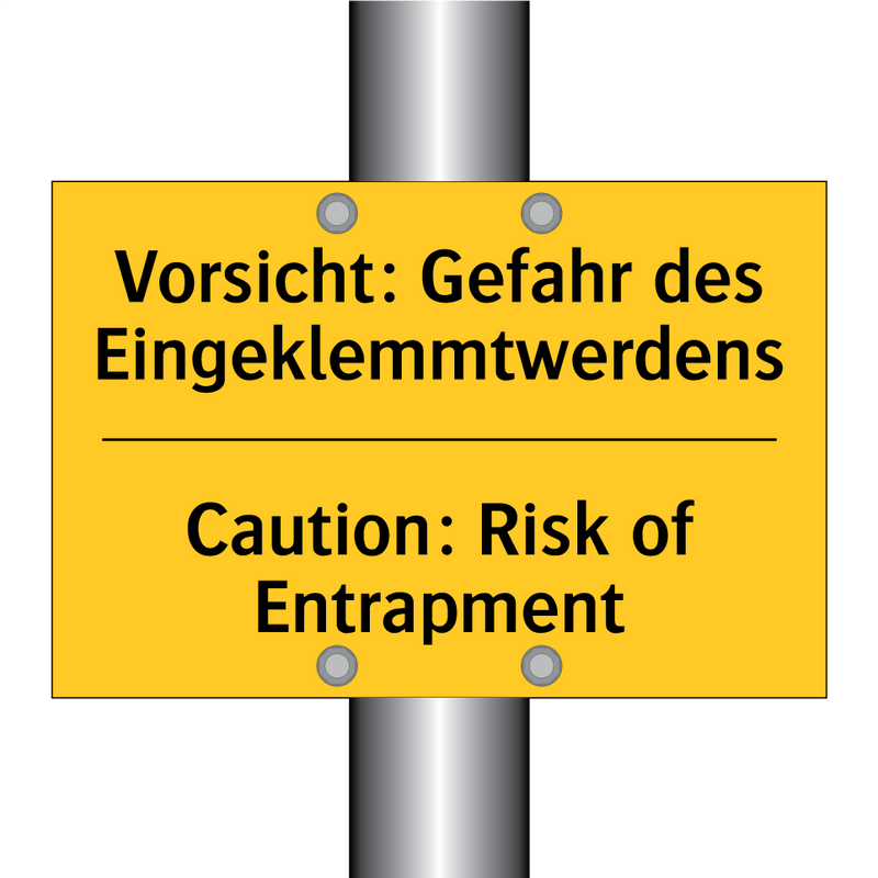 Vorsicht: Gefahr des Eingeklemmtwerdens/.../ - Caution: Risk of Entrapment