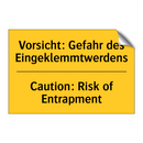 Vorsicht: Gefahr des Eingeklemmtwerdens/.../ - Caution: Risk of Entrapment