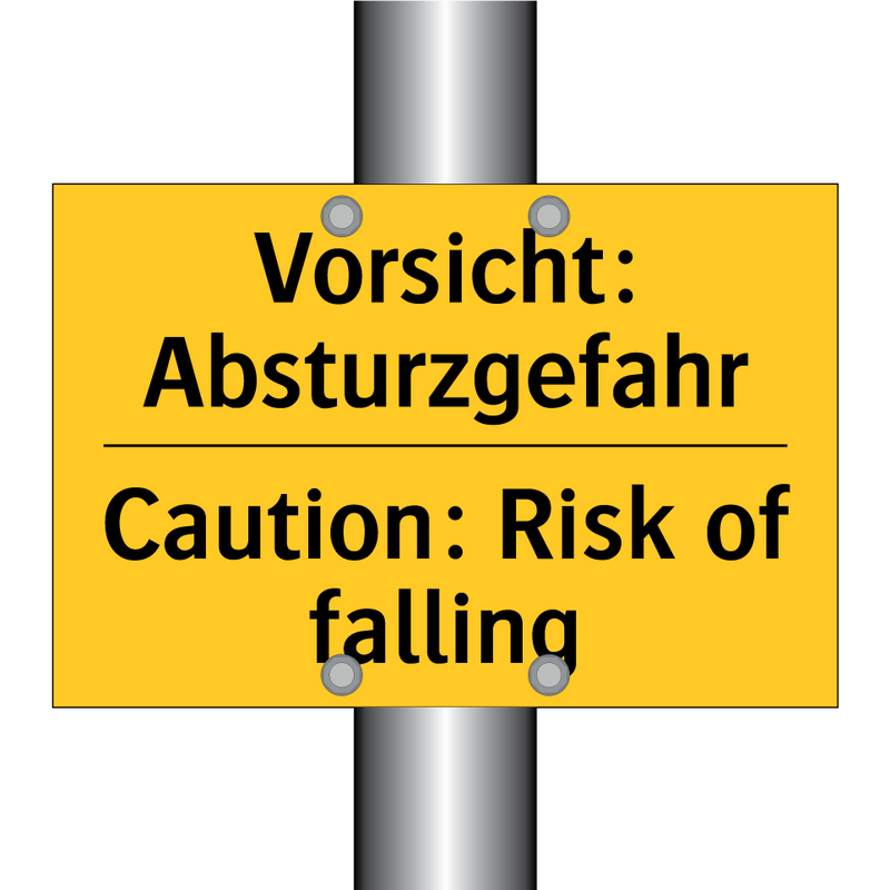 Vorsicht: Absturzgefahr - Caution: Risk of falling