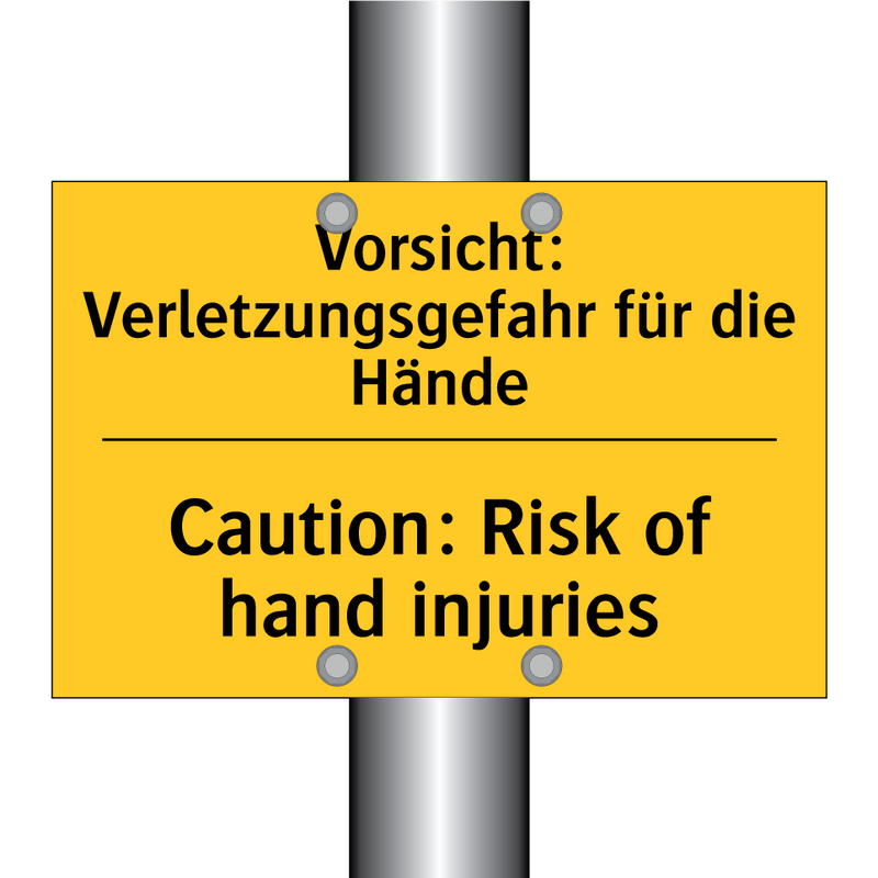 Vorsicht: Verletzungsgefahr für /.../ - Caution: Risk of hand injuries