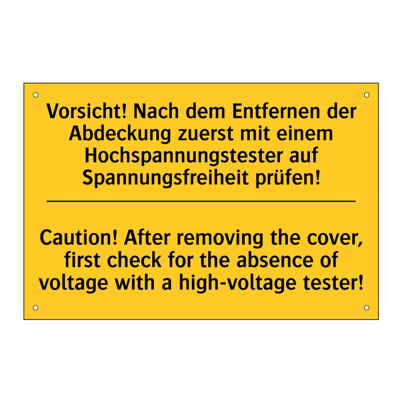 Vorsicht! Nach dem Entfernen der /.../ - Caution! After removing the cover, /.../